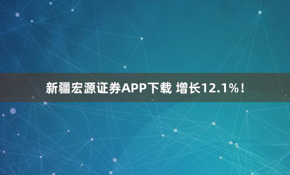新疆宏源证券APP下载 增长12.1%!