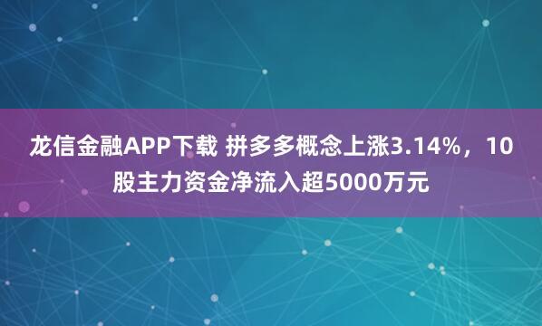 龙信金融APP下载 拼多多概念上涨3.14%，10股主力资金净流入超5000万元